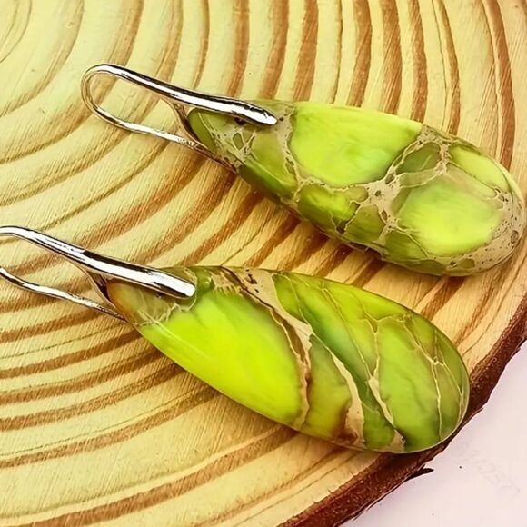 ✨🆕✨ BoHo Emperor Stone Pendant Earrings✨ Orange, Green, Blue, Purple✨ - Picture 1 of 13